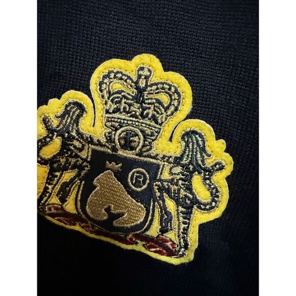 Money Men's Crest Logo V-Neck Button Front Cardigan Sweater Black Size XXL - Picture 6 of 12